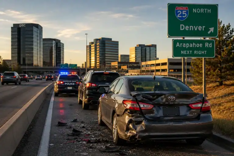 Greenwood Village Car Accident Near I-25 and Arapahoe: High-Stakes Claims in the DTC Corridor