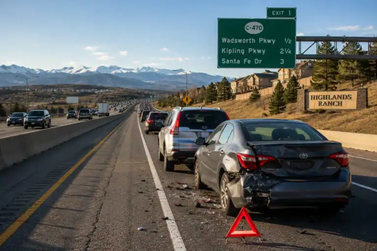 Highlands Ranch Rear-End Crash on C-470 or Santa Fe: What Douglas County Claims Require
